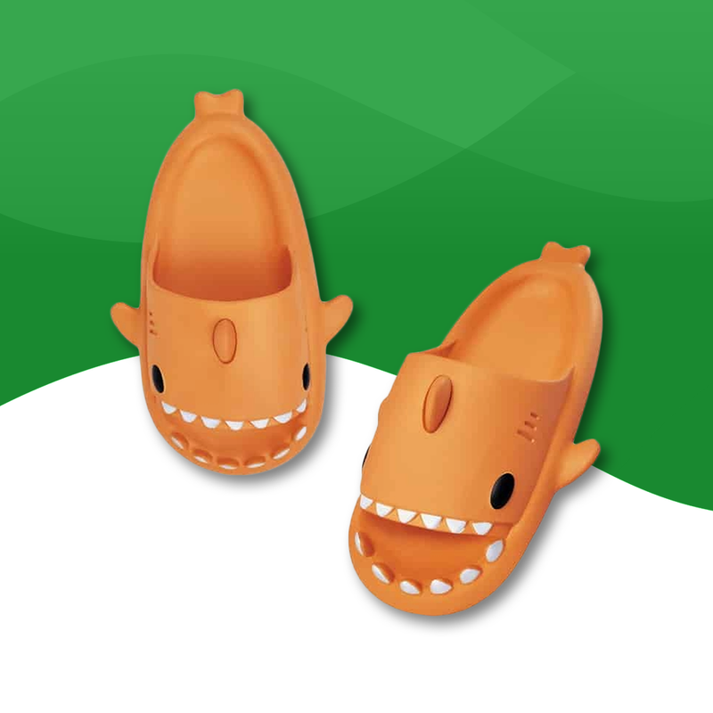 Tongs Orthopédiques Stylées en Forme de Requin pour Homme orange
