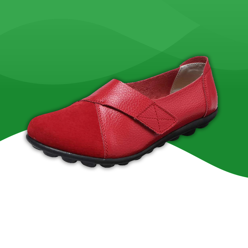 Mocassins Souples en Similicuir rouge